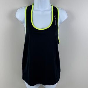 ✨3/$25✨ Reebok Women's Black Tank Top with Neon Accents - S